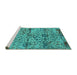 Sideview of Machine Washable Oriental Turquoise Industrial Area Rugs, wshurb2600turq