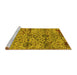 Sideview of Machine Washable Oriental Yellow Industrial Rug, wshurb2600yw