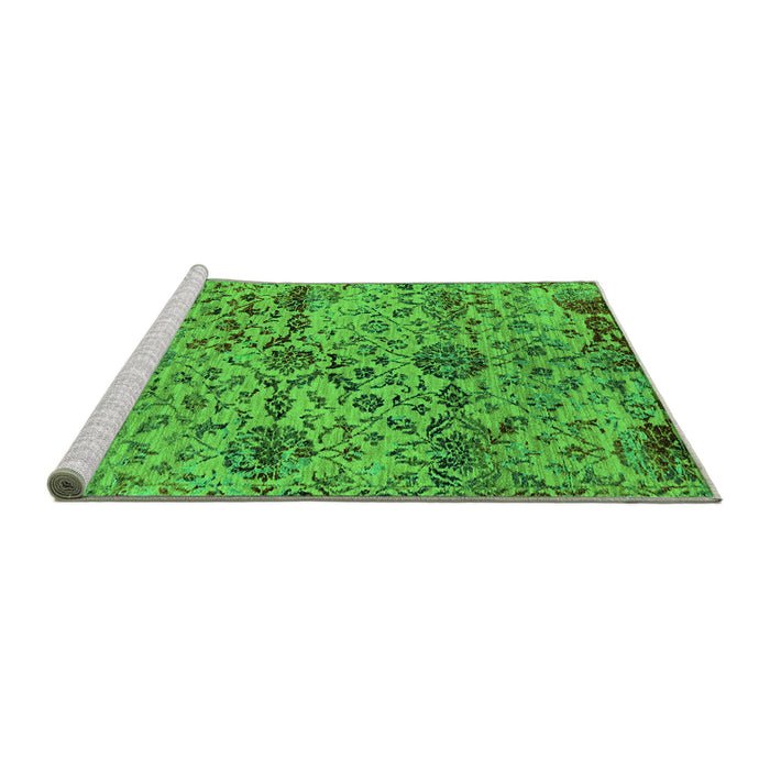 Sideview of Machine Washable Oriental Green Industrial Area Rugs, wshurb2600grn