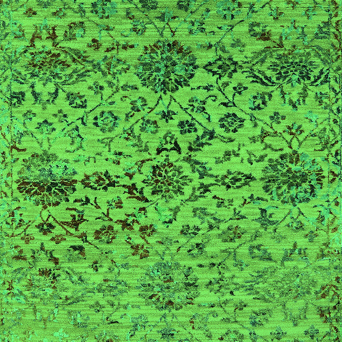 Machine Washable Oriental Green Industrial Area Rugs, wshurb2600grn