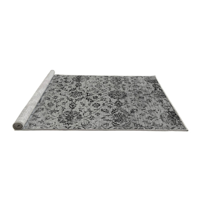 Sideview of Machine Washable Oriental Gray Industrial Rug, wshurb2600gry