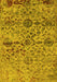 Machine Washable Oriental Yellow Industrial Rug, wshurb2600yw