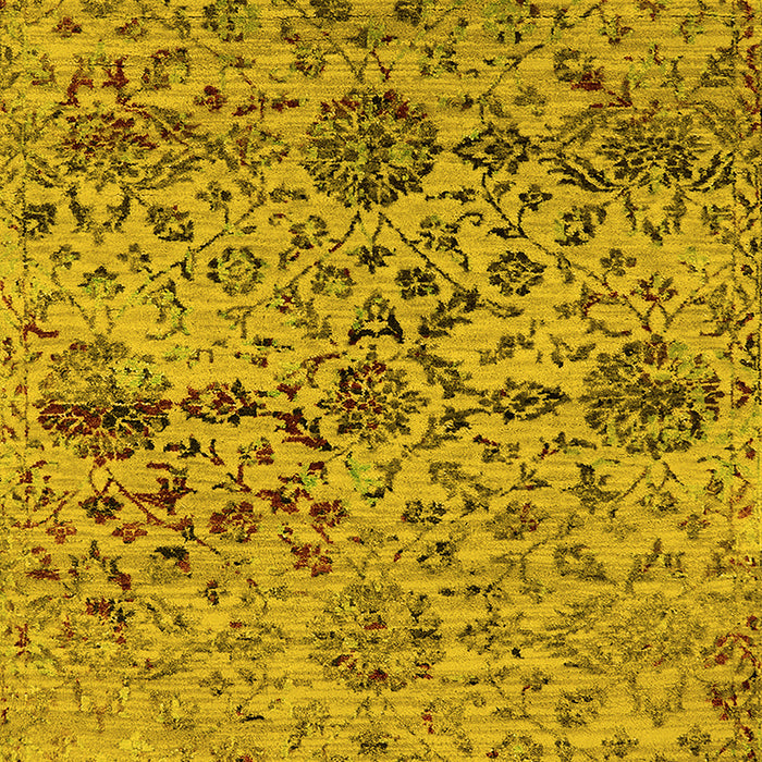 Machine Washable Oriental Yellow Industrial Rug, wshurb2600yw
