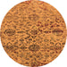 Round Oriental Orange Industrial Rug, urb2600org