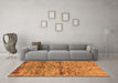 Machine Washable Oriental Orange Industrial Area Rugs in a Living Room, wshurb2600org