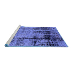 Sideview of Machine Washable Oriental Blue Industrial Rug, wshurb2601blu