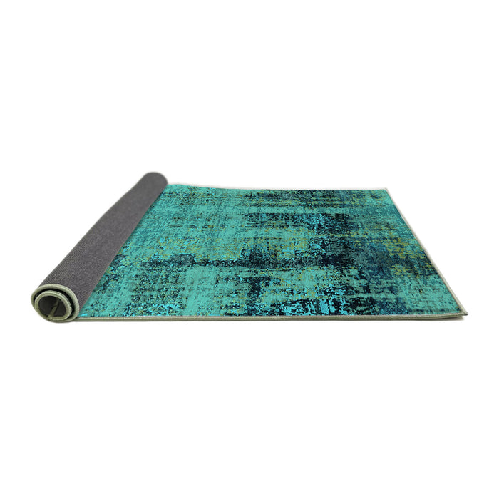 Sideview of Oriental Turquoise Industrial Rug, urb2601turq