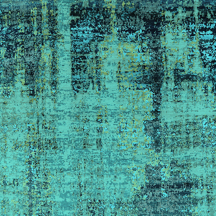 Machine Washable Oriental Turquoise Industrial Area Rugs, wshurb2601turq