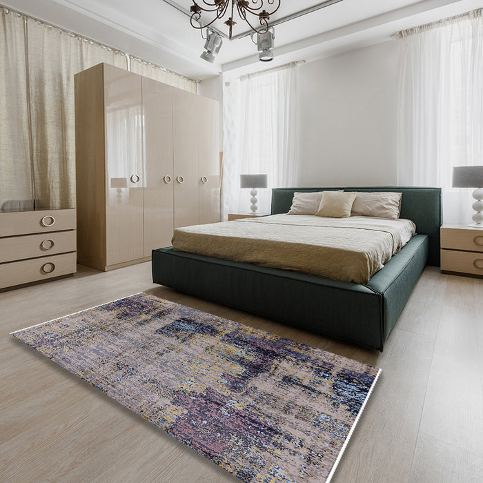 Machine Washable Industrial Modern Purple Rug in a Bedroom, wshurb2601