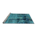 Sideview of Machine Washable Oriental Light Blue Industrial Rug, wshurb2601lblu