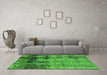 Machine Washable Oriental Green Industrial Area Rugs in a Living Room,, wshurb2601grn