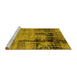 Sideview of Machine Washable Oriental Yellow Industrial Rug, wshurb2601yw