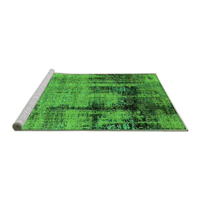 Sideview of Machine Washable Oriental Green Industrial Area Rugs, wshurb2601grn