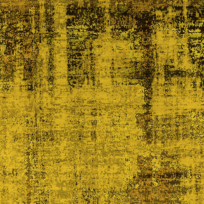 Machine Washable Oriental Yellow Industrial Rug, wshurb2601yw