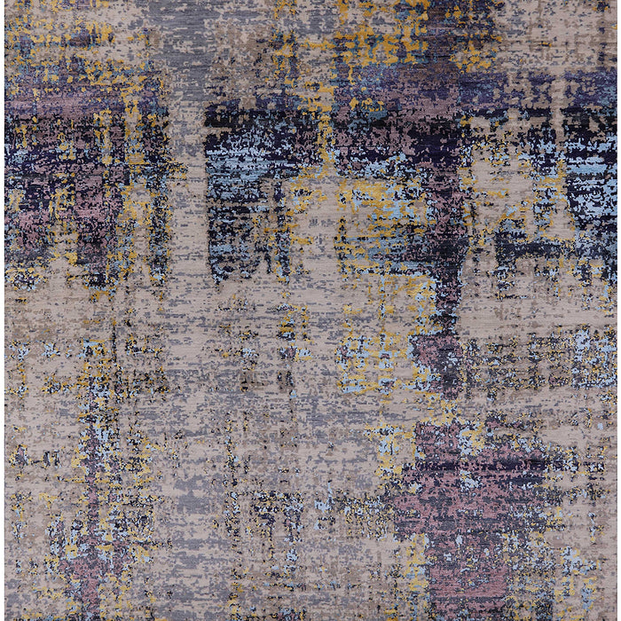 Square Mid-Century Modern Purple Oriental Rug, urb2601