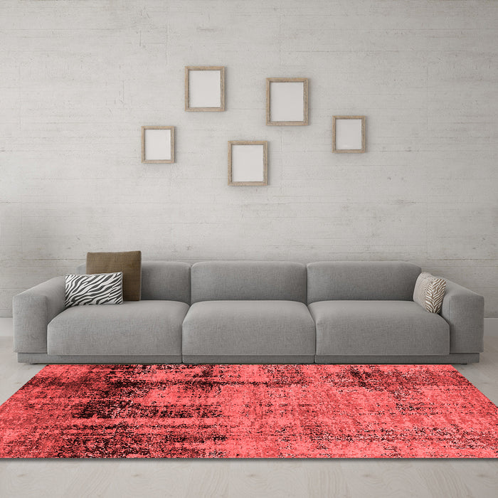 Industrial Red Washable Rugs