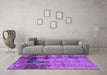 Machine Washable Oriental Purple Industrial Area Rugs in a Living Room, wshurb2601pur