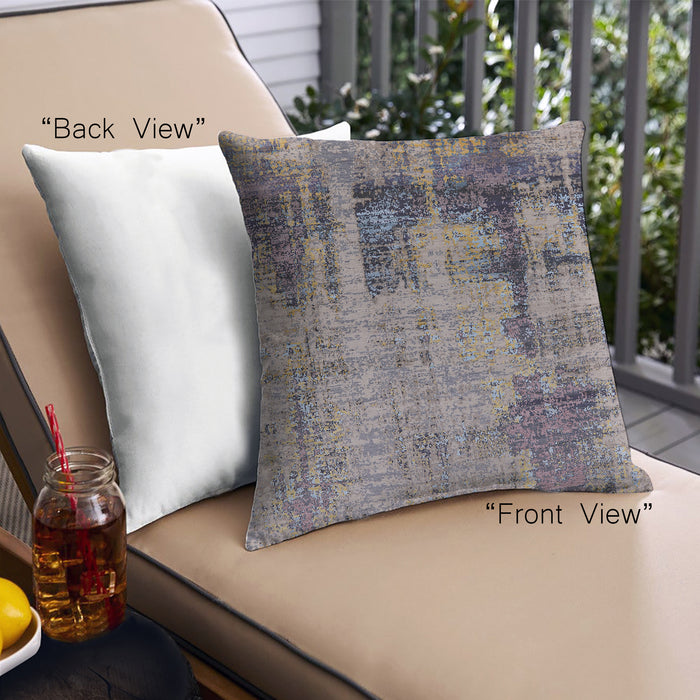 Front View of Mid-Century Modern Urban Square Purple Throw Pillow, 18 inch by 18 inch, pwurb2601