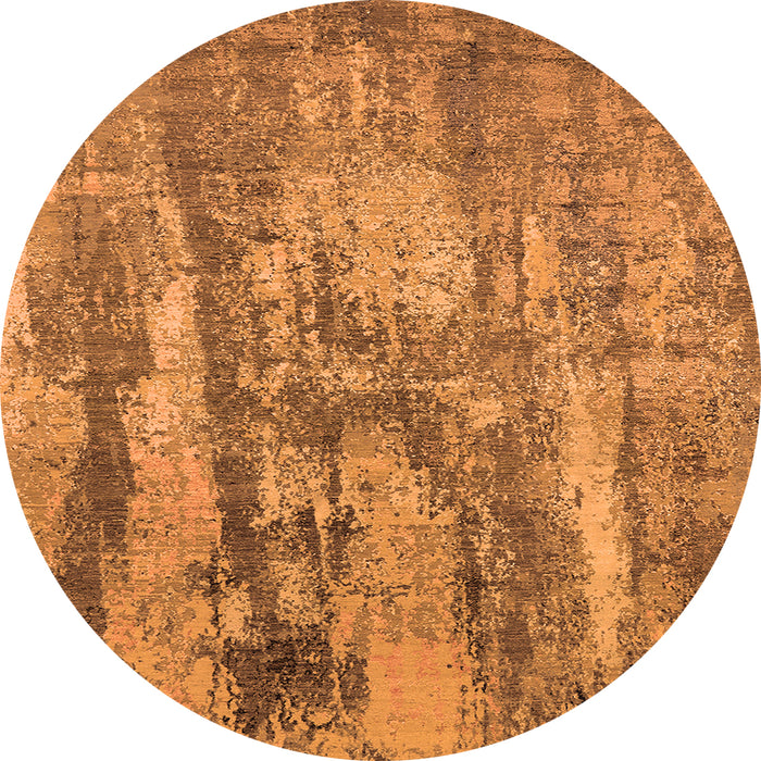 Round Oriental Orange Industrial Rug, urb2602org