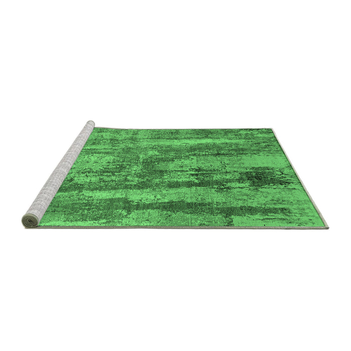 Sideview of Machine Washable Oriental Emerald Green Industrial Area Rugs, wshurb2602emgrn