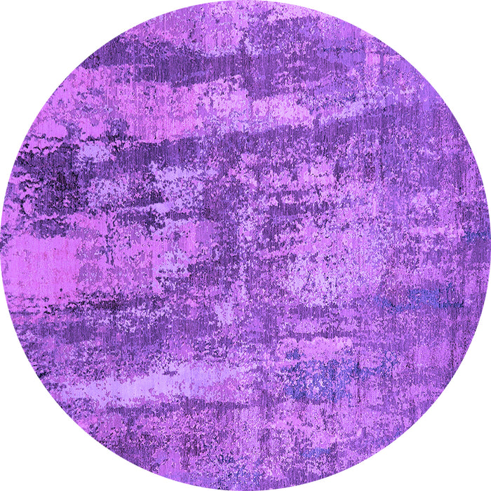 Round Machine Washable Oriental Purple Industrial Area Rugs, wshurb2602pur