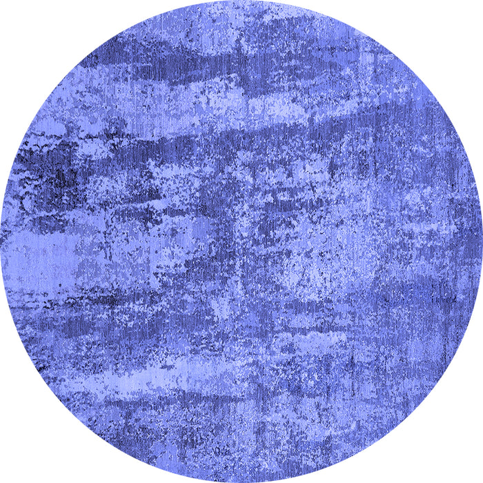 Round Oriental Blue Industrial Rug, urb2602blu