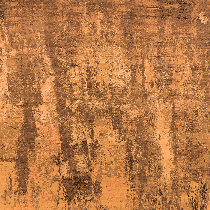 Square Machine Washable Oriental Orange Industrial Area Rugs, wshurb2602org