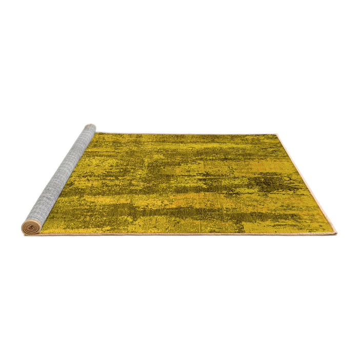 Sideview of Machine Washable Oriental Yellow Industrial Rug, wshurb2602yw