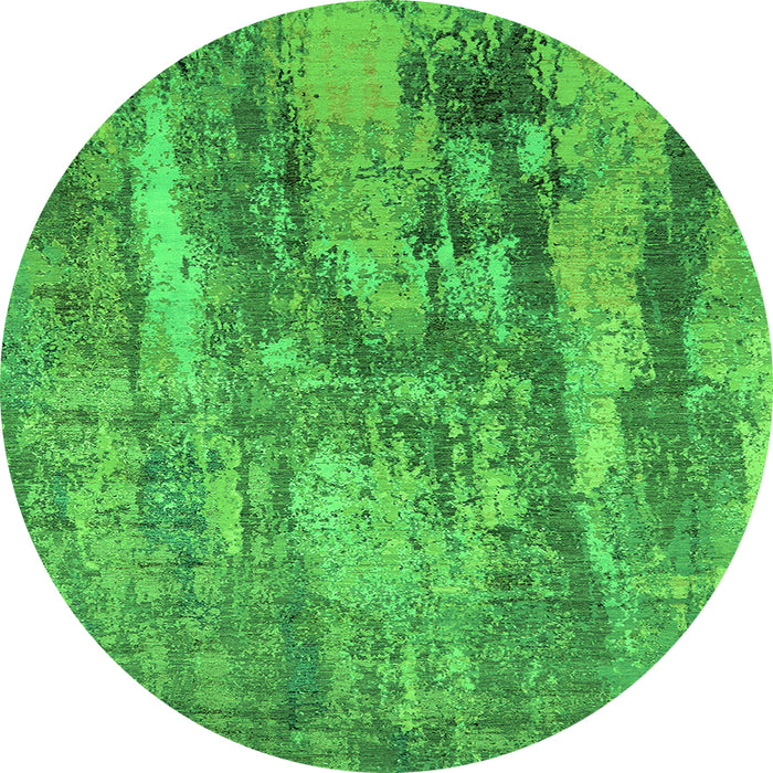 Round Oriental Green Industrial Rug, urb2602grn