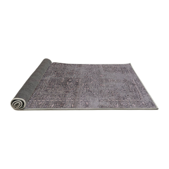 Sideview of Mid-Century Modern Carbon Gray Oriental Rug, urb2603