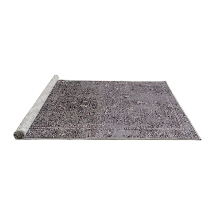 Sideview of Machine Washable Industrial Modern Carbon Gray Rug, wshurb2603