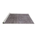 Sideview of Machine Washable Industrial Modern Carbon Gray Rug, wshurb2603