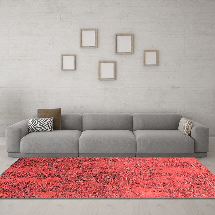Industrial Red Washable Rugs