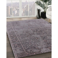 Mid-Century Modern Carbon Gray Oriental Rug, urb2603