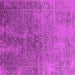 Square Machine Washable Oriental Pink Industrial Rug, wshurb2603pnk