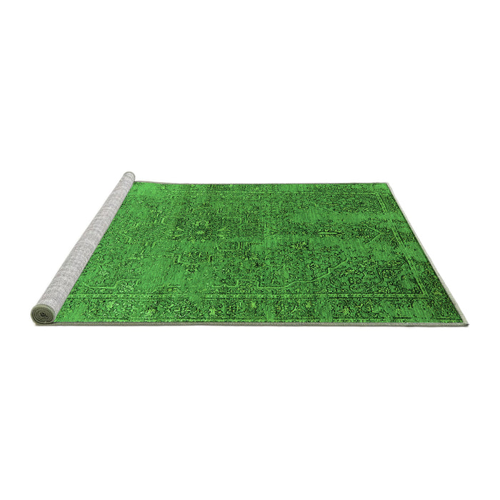 Sideview of Machine Washable Oriental Green Industrial Area Rugs, wshurb2603grn