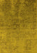 Machine Washable Oriental Yellow Industrial Rug, wshurb2603yw