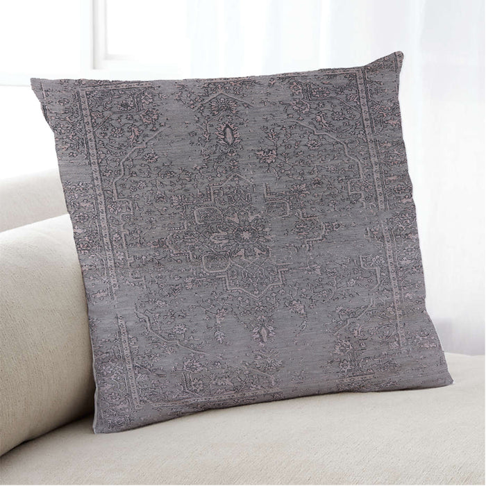 Lifestyle Image of Mid-Century Modern Urban Square Carbon Gray Throw Pillow, 18 inch by 18 inch, pwurb2603