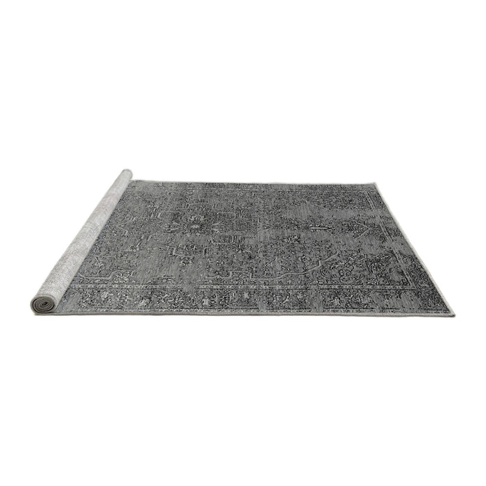 Sideview of Machine Washable Oriental Gray Industrial Rug, wshurb2603gry