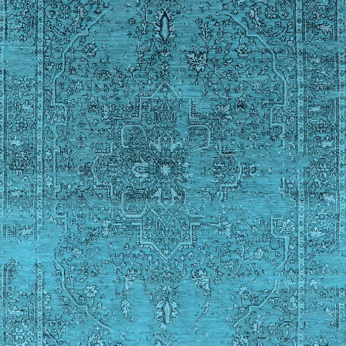 Machine Washable Oriental Light Blue Industrial Rug, wshurb2603lblu