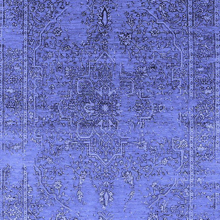 Machine Washable Oriental Blue Industrial Rug, wshurb2603blu