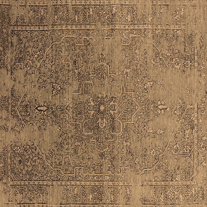 Square Machine Washable Oriental Brown Industrial Rug, wshurb2603brn