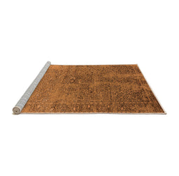 Sideview of Machine Washable Oriental Orange Industrial Area Rugs, wshurb2603org