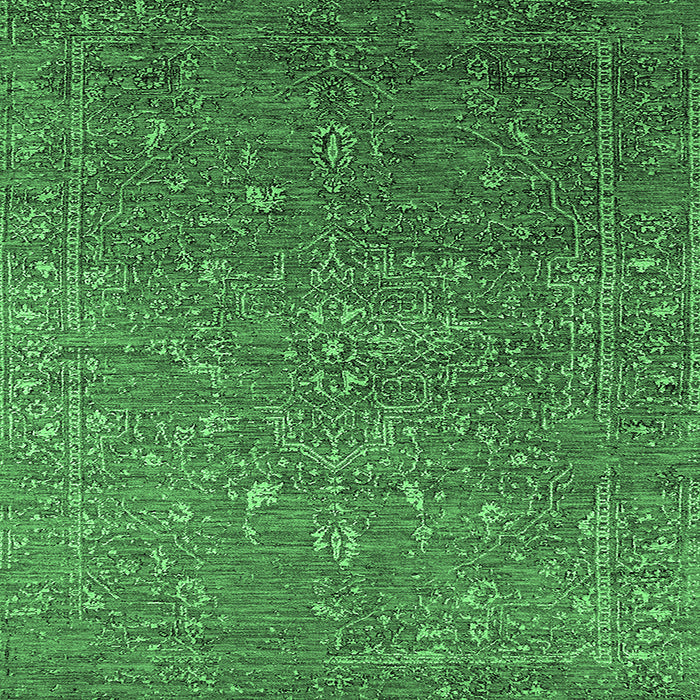Square Oriental Emerald Green Industrial Rug, urb2604emgrn