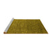 Sideview of Machine Washable Oriental Yellow Industrial Rug, wshurb2604yw