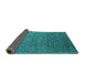 Sideview of Oriental Turquoise Industrial Rug, urb2604turq