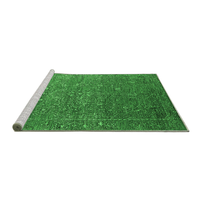 Sideview of Machine Washable Oriental Green Industrial Area Rugs, wshurb2604grn