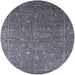 Round Machine Washable Industrial Modern Plum Purple Rug, wshurb2604