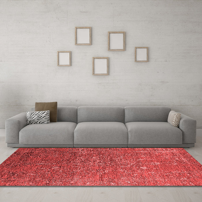 Industrial Red Washable Rugs