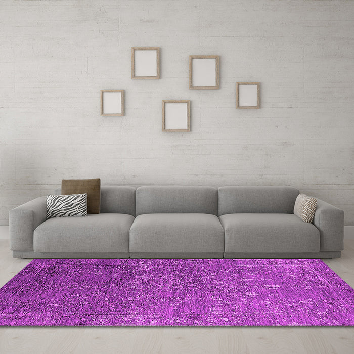 Machine Washable Oriental Pink Industrial Rug in a Living Room, wshurb2604pnk